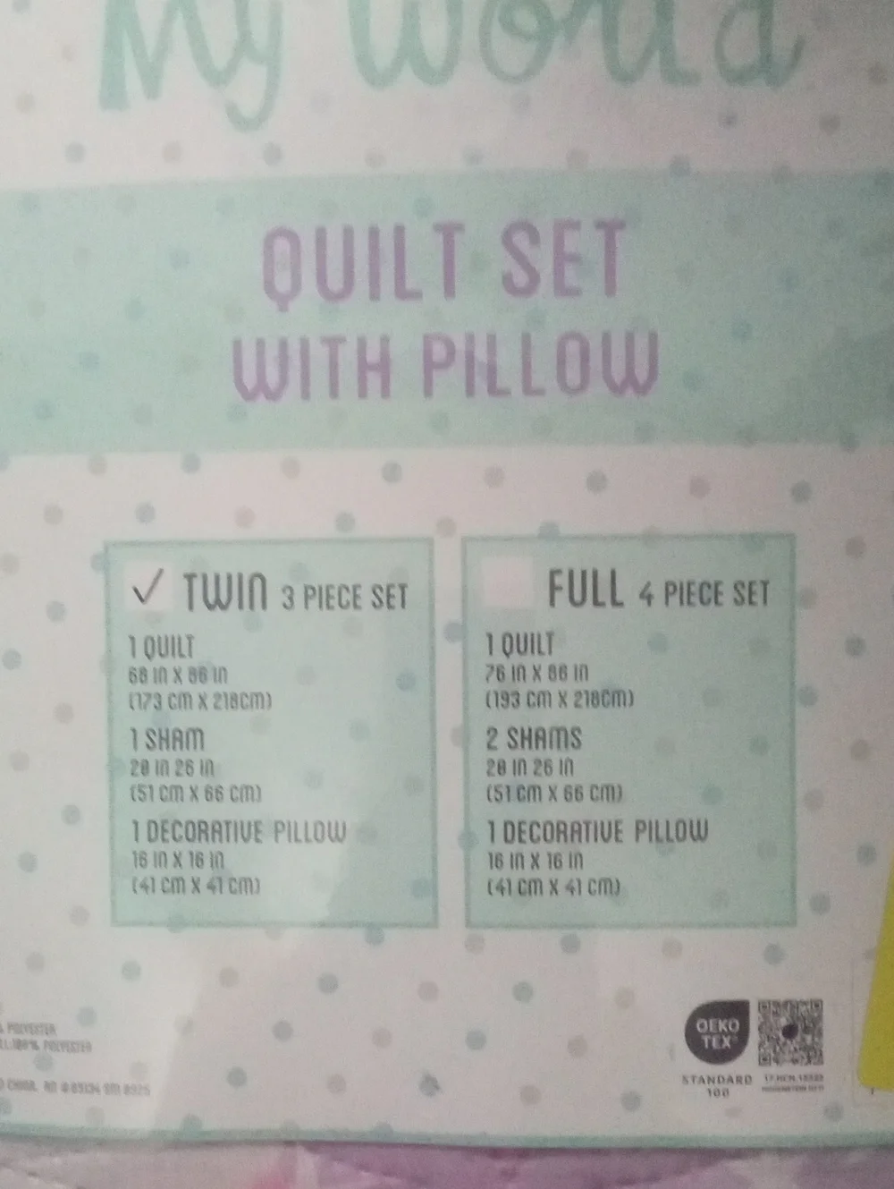 Lavender Rainbow Quilt Set with Pillow Twin NWT $79.99